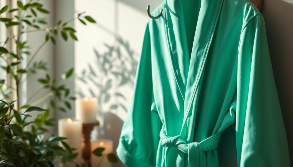 Emerald green bath robe