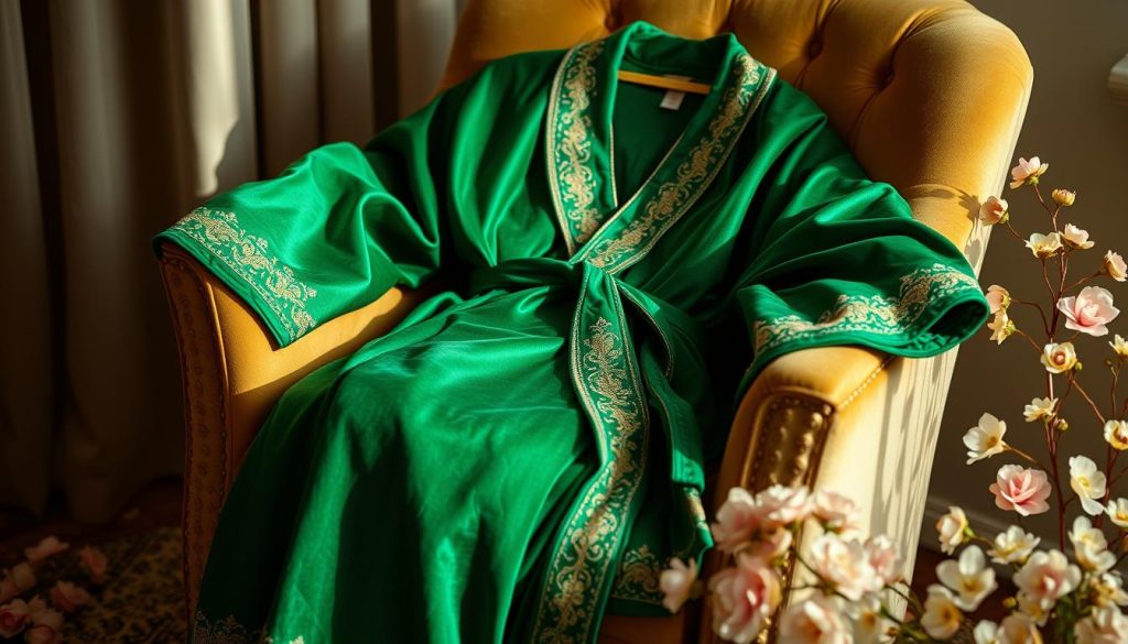 Emerald green bath robe