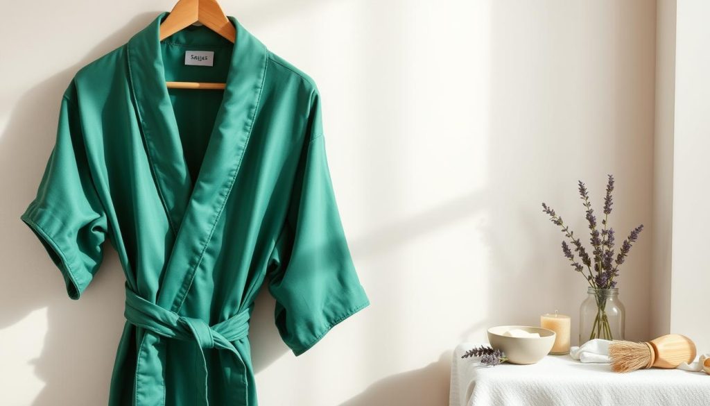 Emerald green robe care