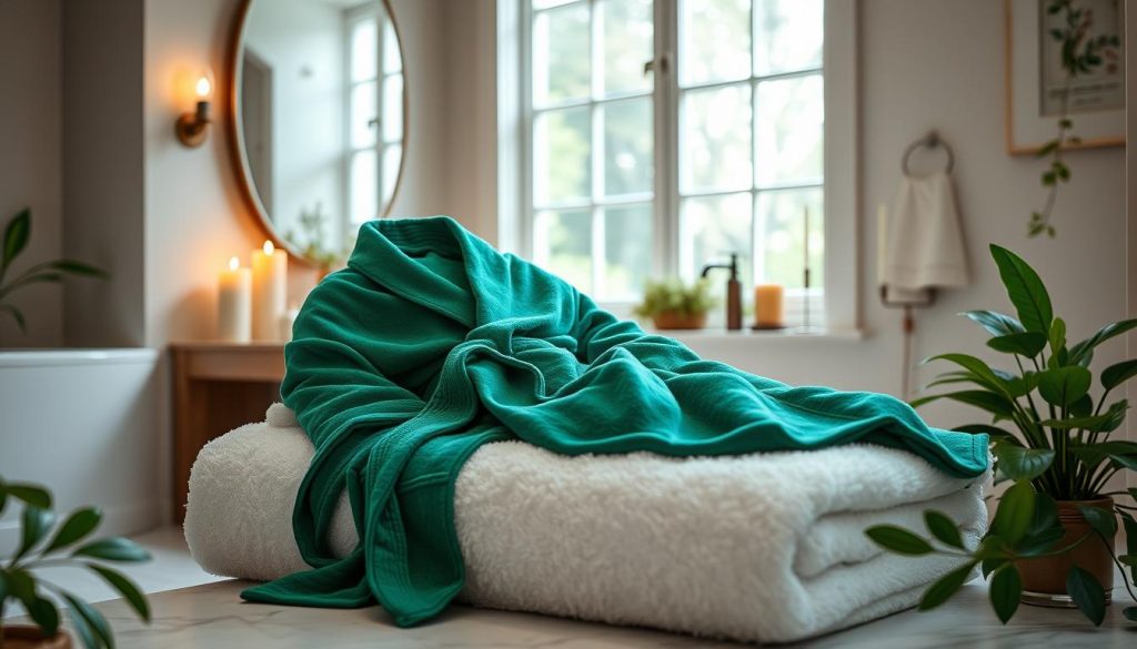 Emerald green spa robe