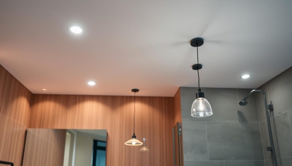 Energy-efficient bathroom ceiling lighting