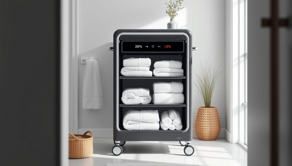 Energy-efficient towel warmer cart