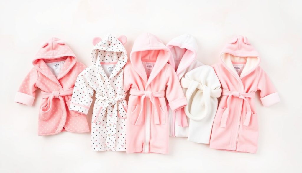 Features of baby girl bathrobes