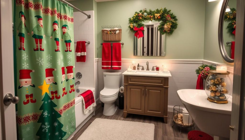 Festive bathroom decorations