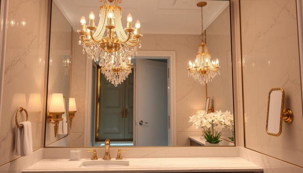 Glam and luxurious bathroom lighting options