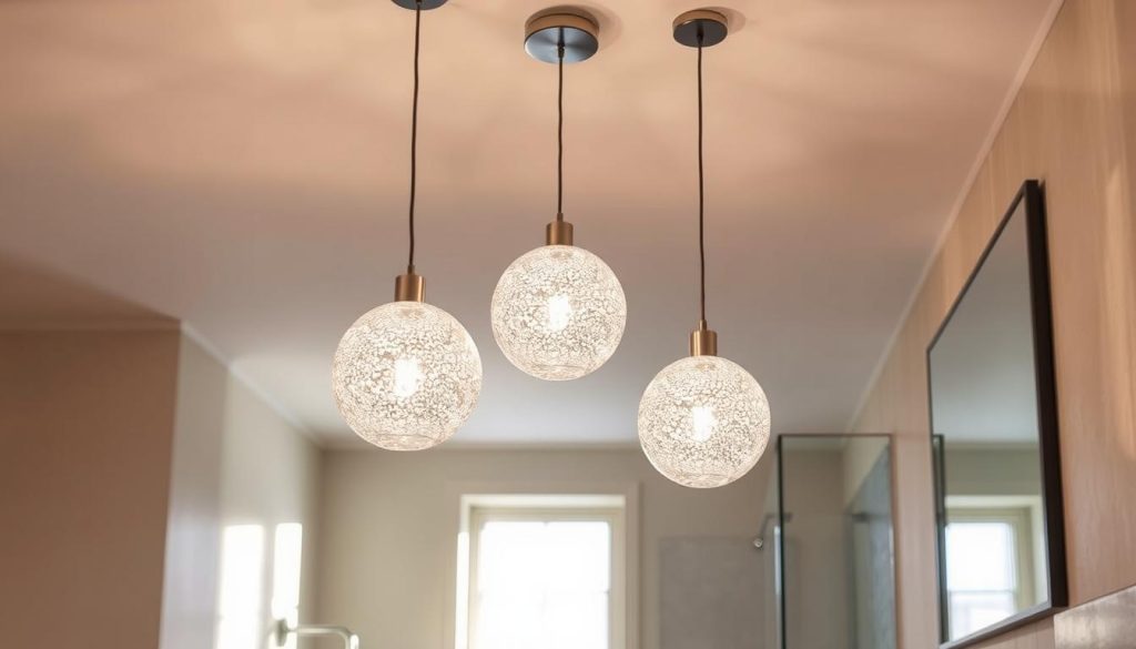 Globe seeded glass pendant lights