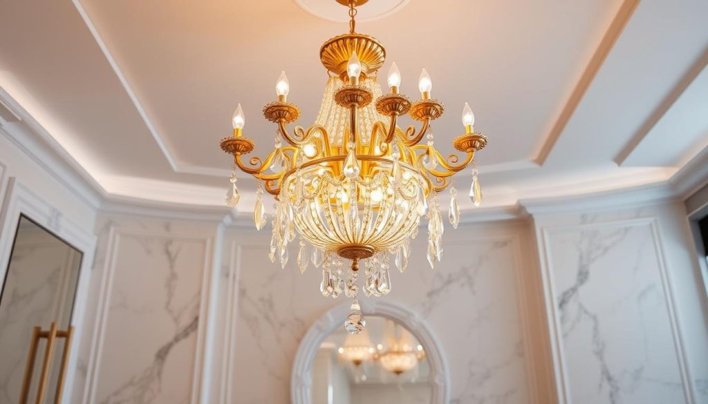 Gold bathroom chandeliers