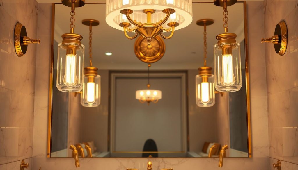 Gold bathroom lighting fixtures