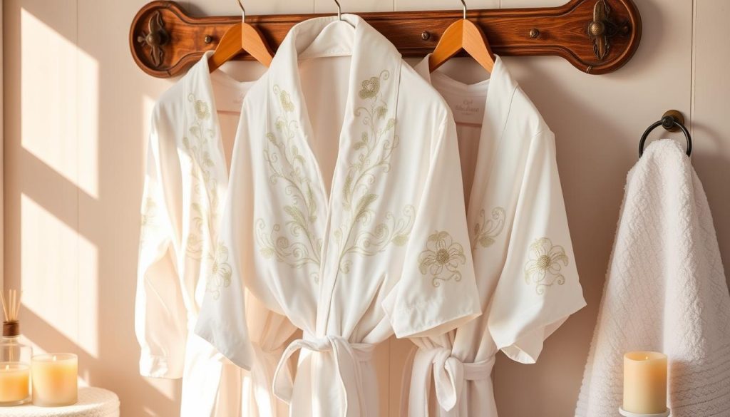 Hand embroidered bath robes