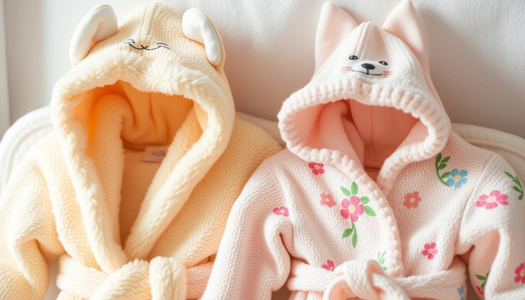 Hooded and non-hooded baby robes