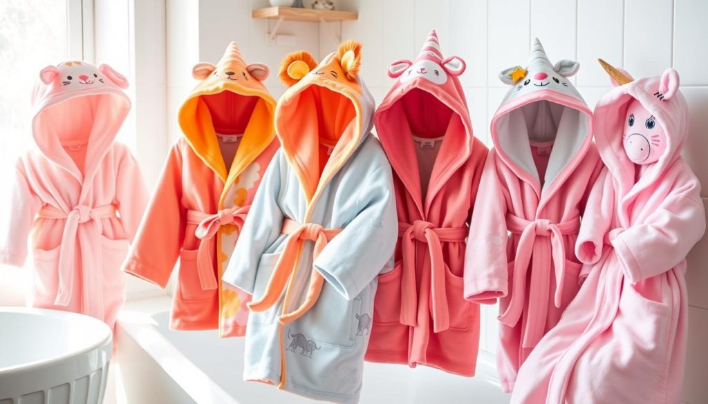 Hooded bath robes for children