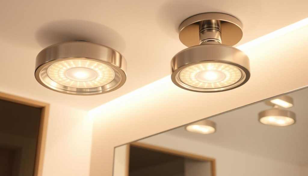 LED silver bathroom fixtures