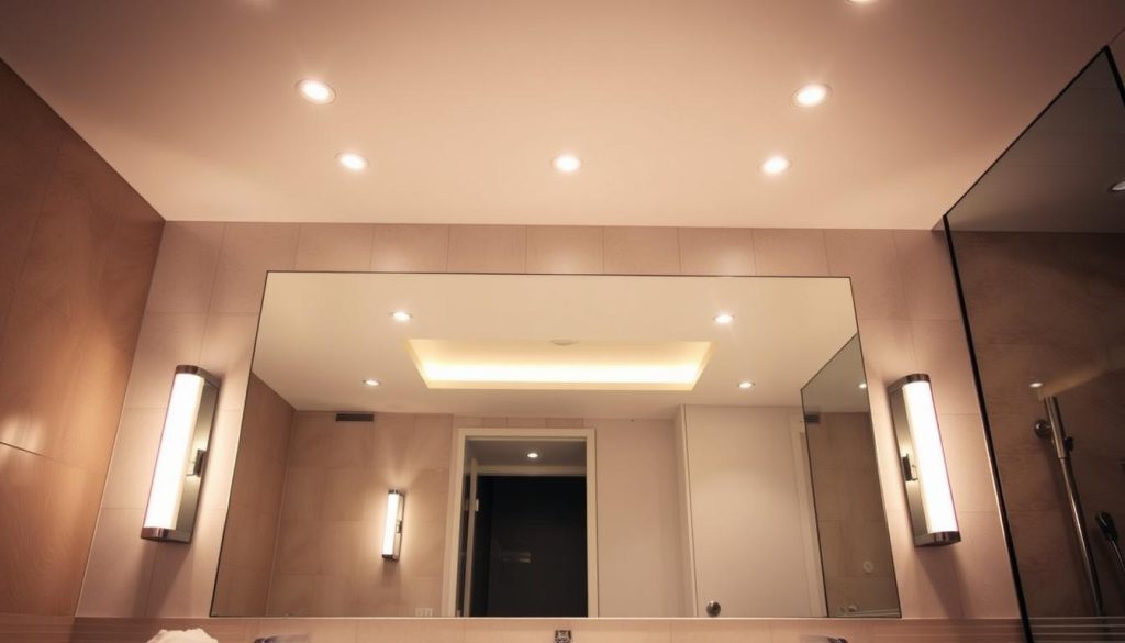 Layered bathroom lighting design