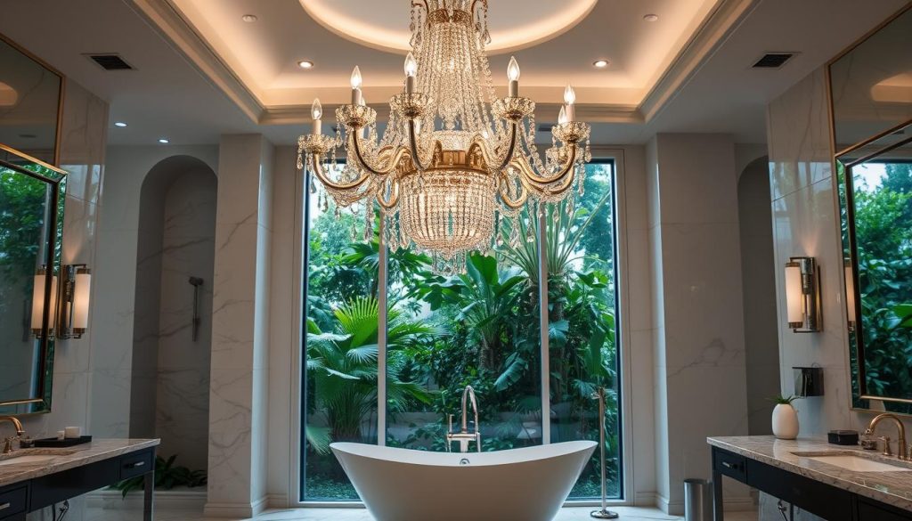 Luxurious bathroom chandelier