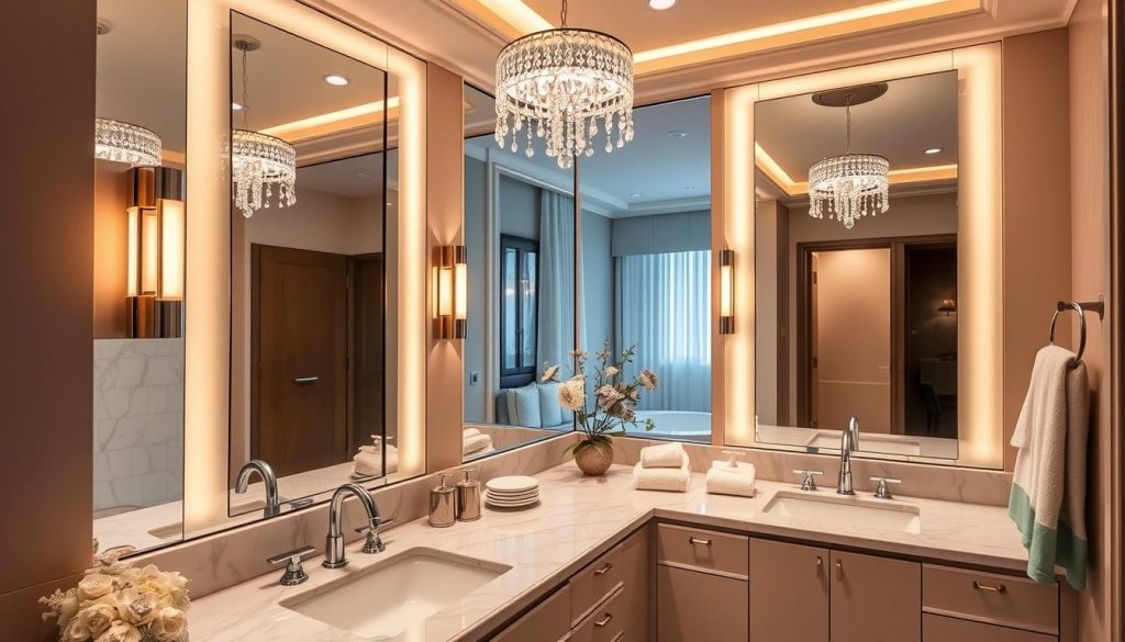 Luxurious bathroom vanity lighting