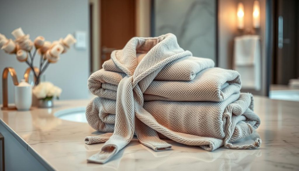 Luxurious matching robe and towel set