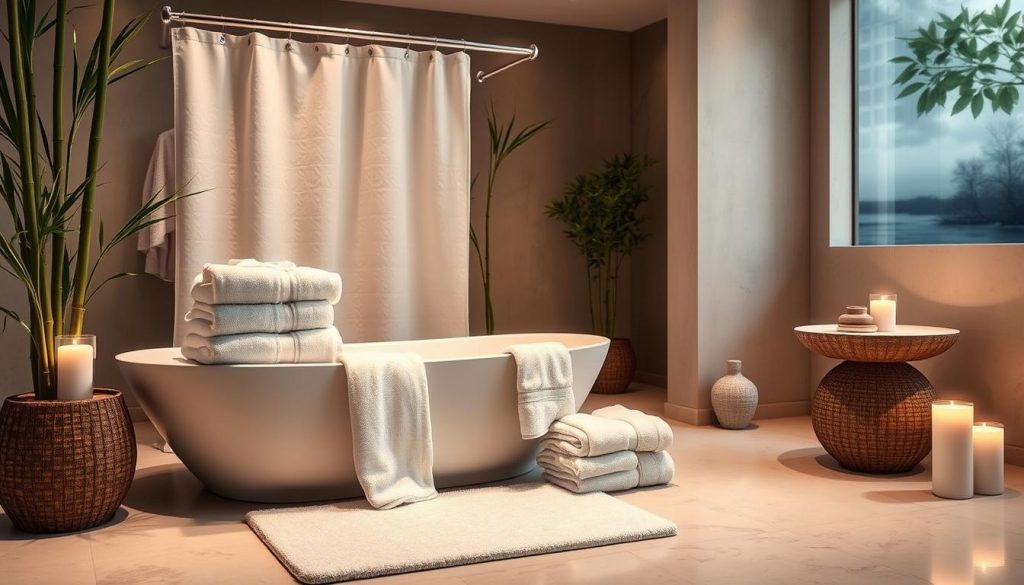 Luxury bath linens for spa-inspired design