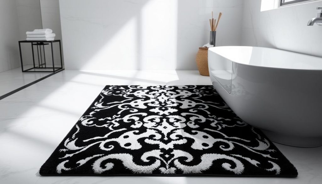 Luxury bath mat high contrast