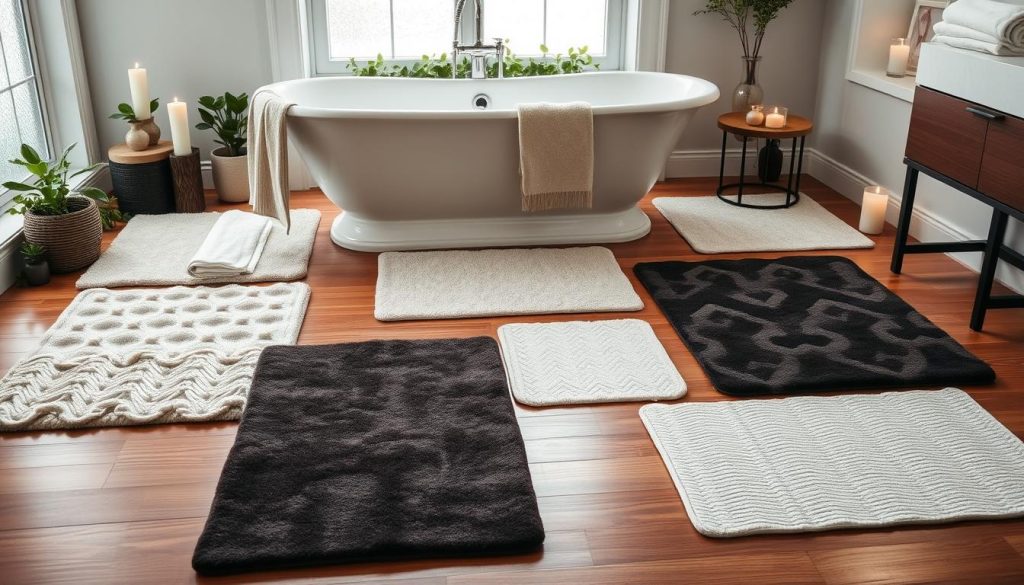 Luxury bath mats creating a cohesive look