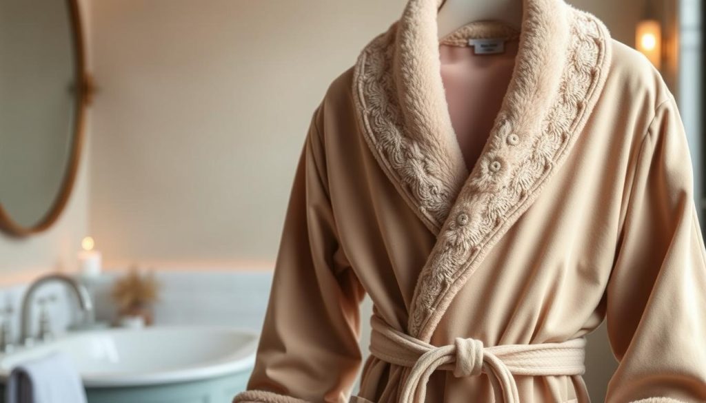 Luxury bathrobe with shawl collar