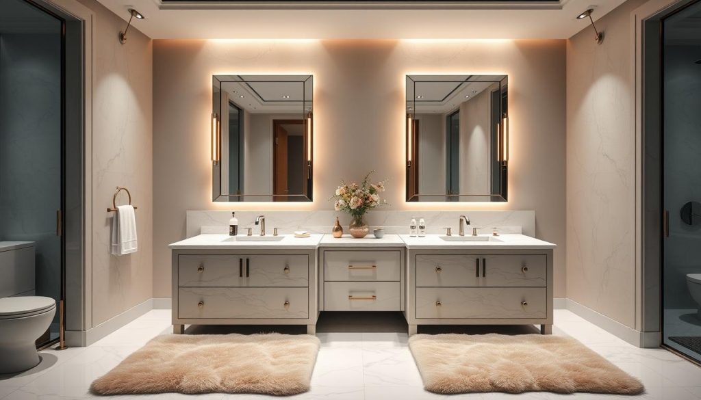 Luxury bathroom vanity placement