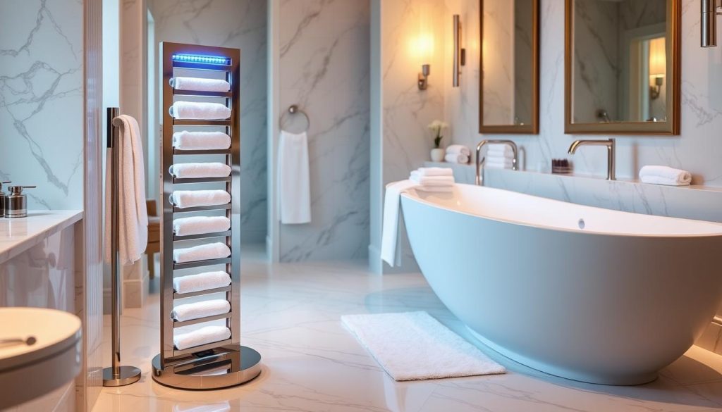 Luxury floor standing towel warmer