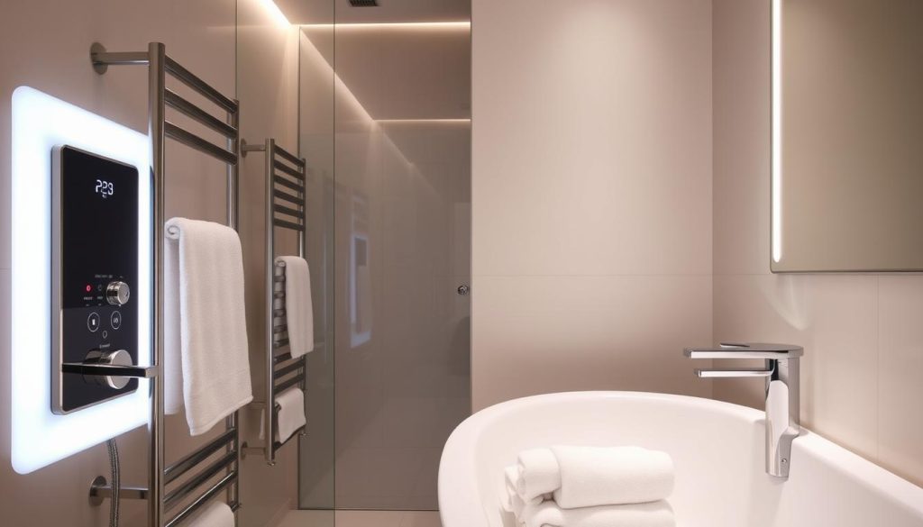 Luxury towel warmers with digital controls