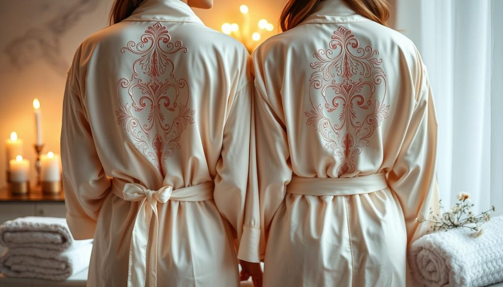 Matching couple robes for wedding night