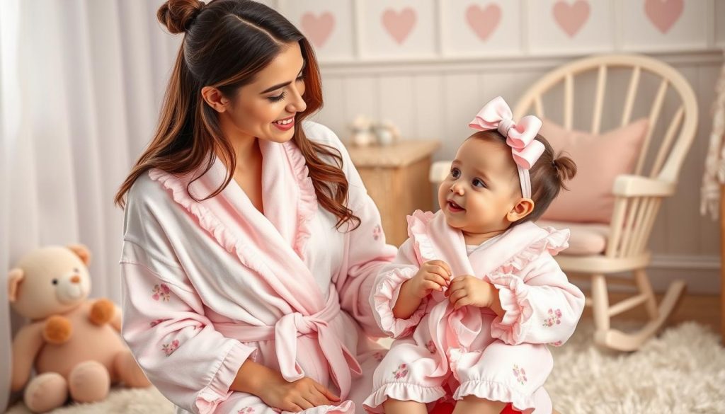 Matching mommy and baby robe sets