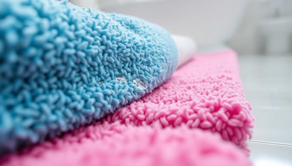 Microfiber bath mat absorption