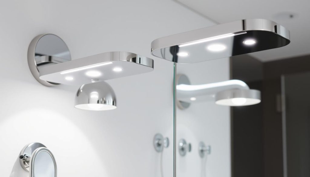 Modern chrome bathroom lights