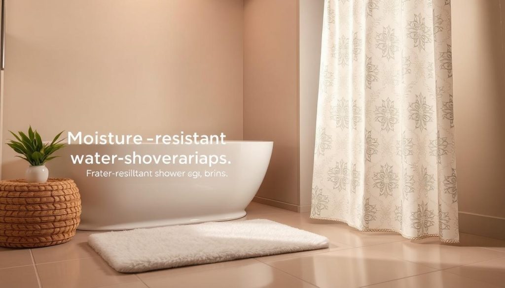 Moisture-resistant mats and water-repellent curtains