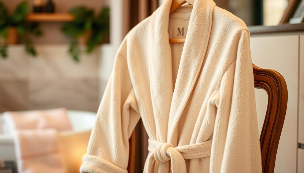 Monogrammed luxury bathrobe