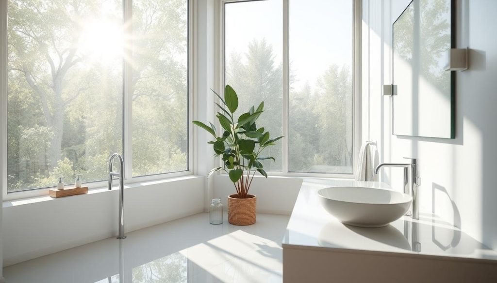 Natural light sources in bathroom design