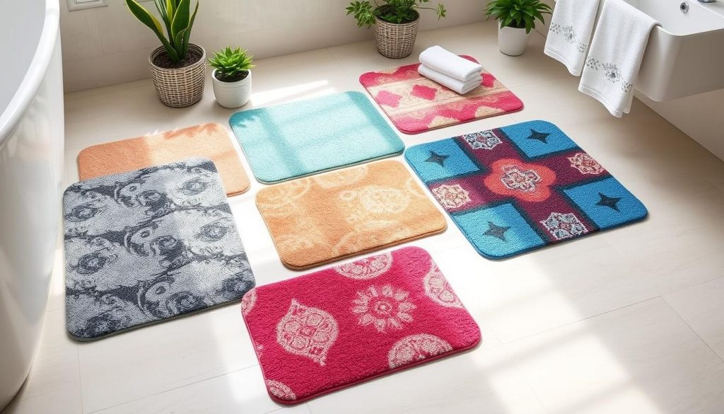 Non-slip bath mats with anti-skid backing