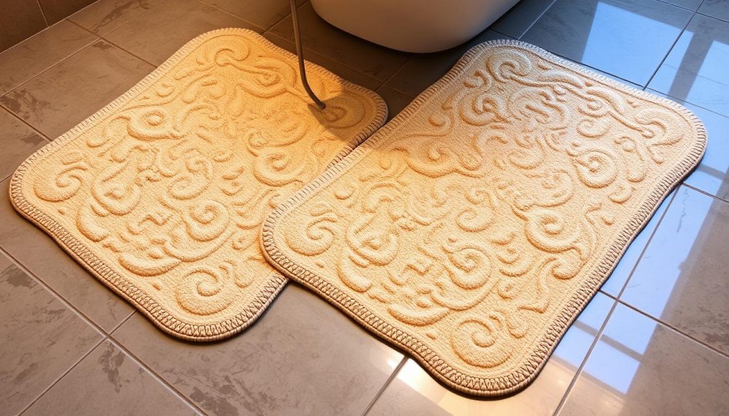 Non-slip bath mats with rubber backing