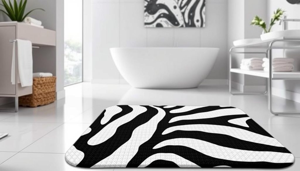 Non-slip bath mats zebra print