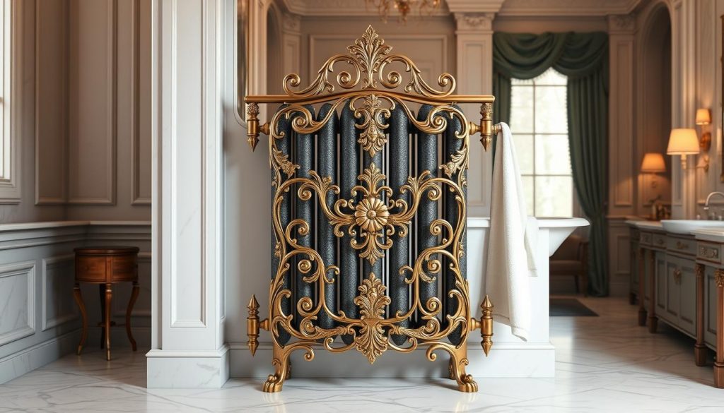 Ornate antique towel radiator