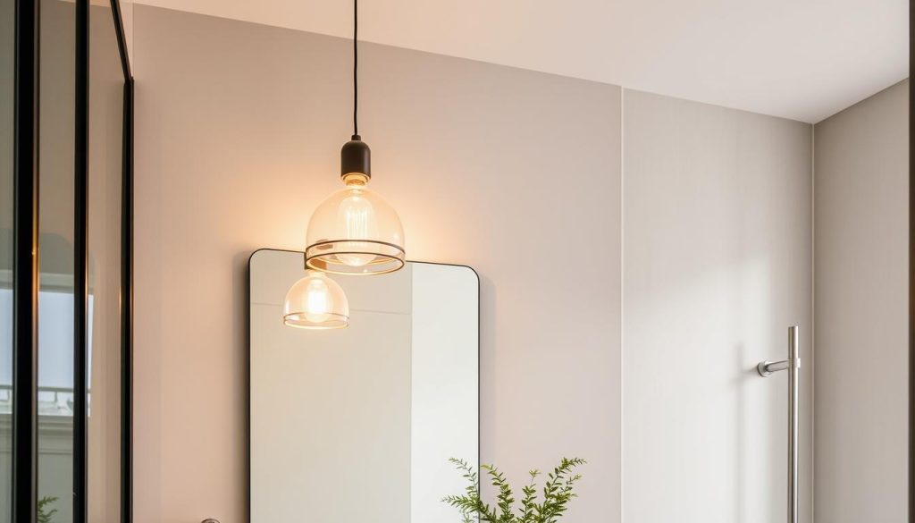 Pendant lighting for bathroom mirrors