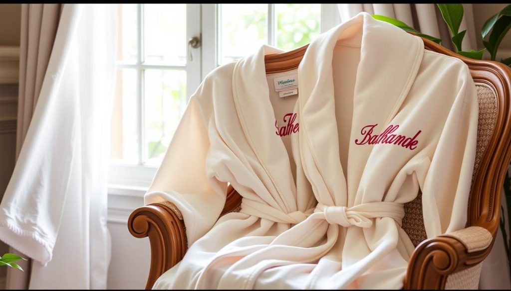 Personalized bathrobes with embroidery