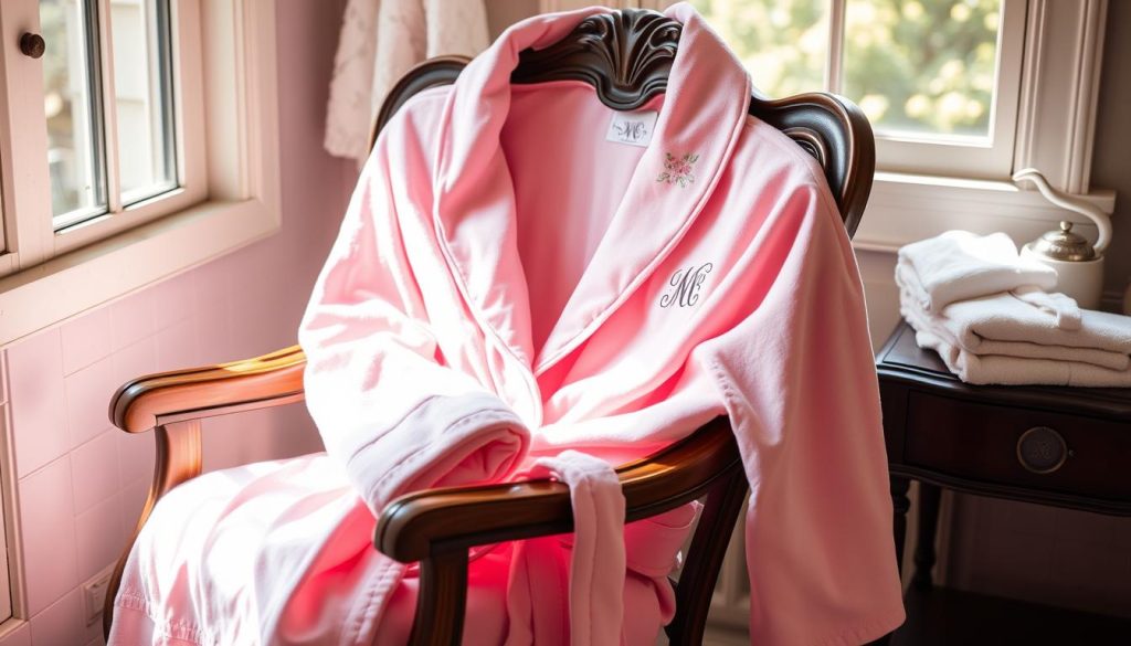 Personalized pink bathrobe