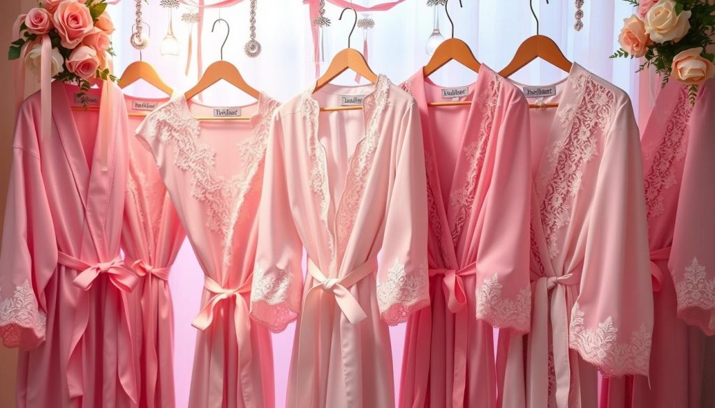 Pink aesthetic bath robes for bridal parties