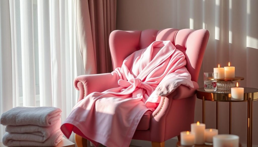 Pink bath robe comfort and style