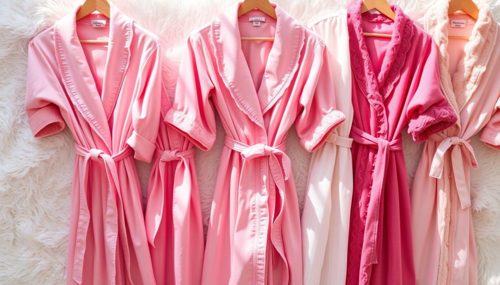 Pink bath robe hues