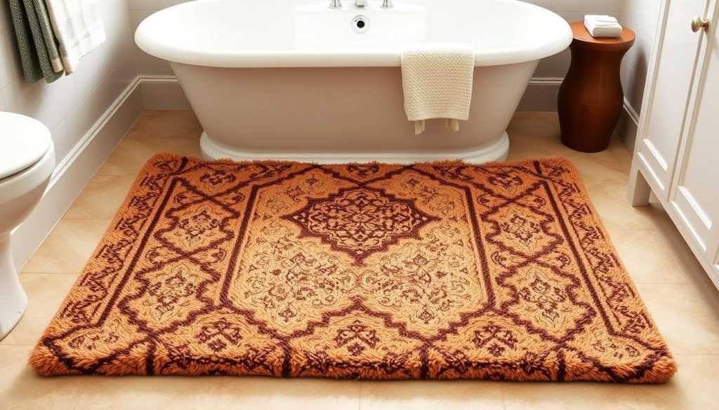 Plush Moroccan-style bath mat rug