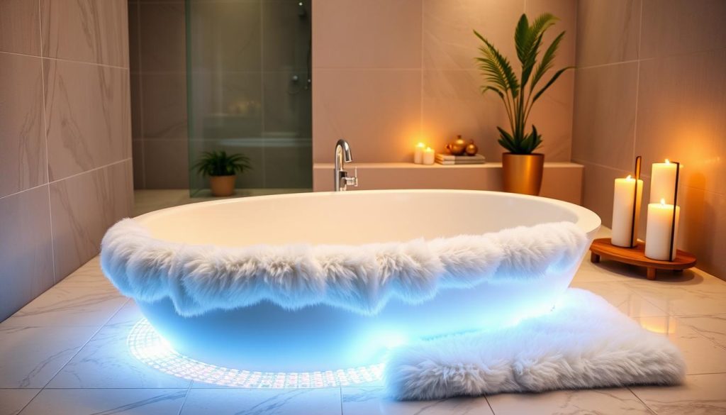 Radiant heat bath mat