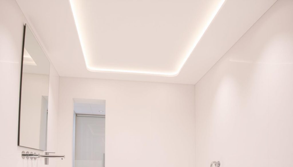 Recessed lighting in bathroom