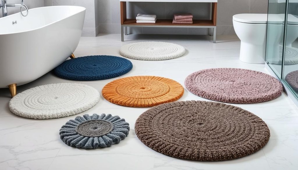 Round bath mats