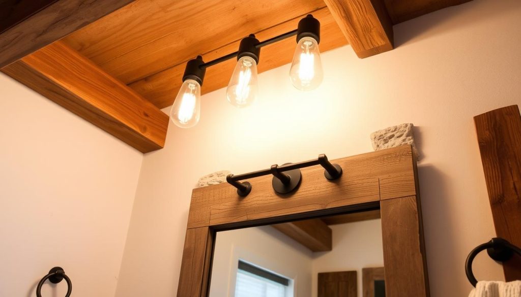 Rustic bathroom lighting ideas