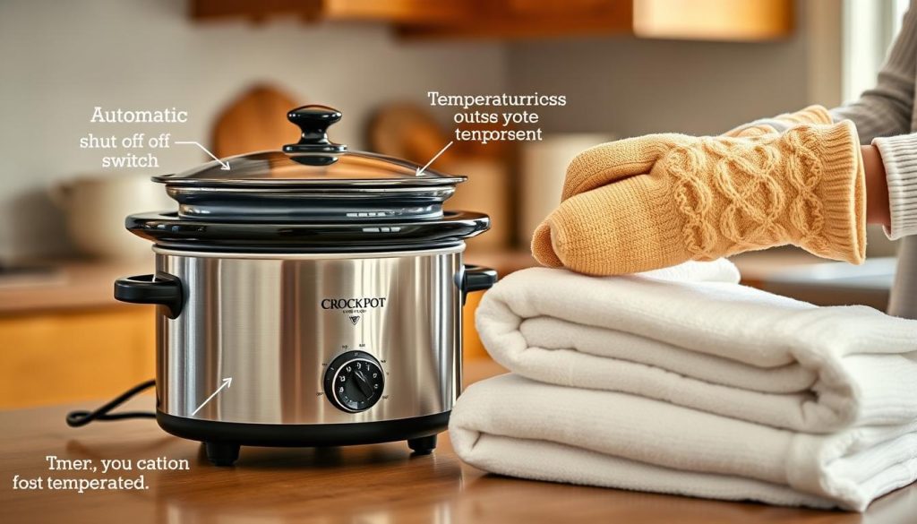 Safety precautions for towel warming crock pot